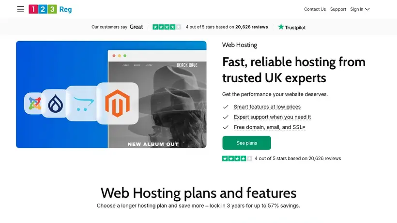 123-Reg homepage screenshot