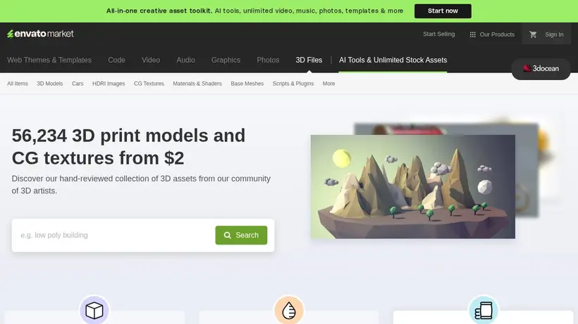 3DOcean homepage screenshot