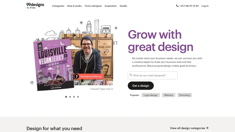 99Designs France homepage screenshot