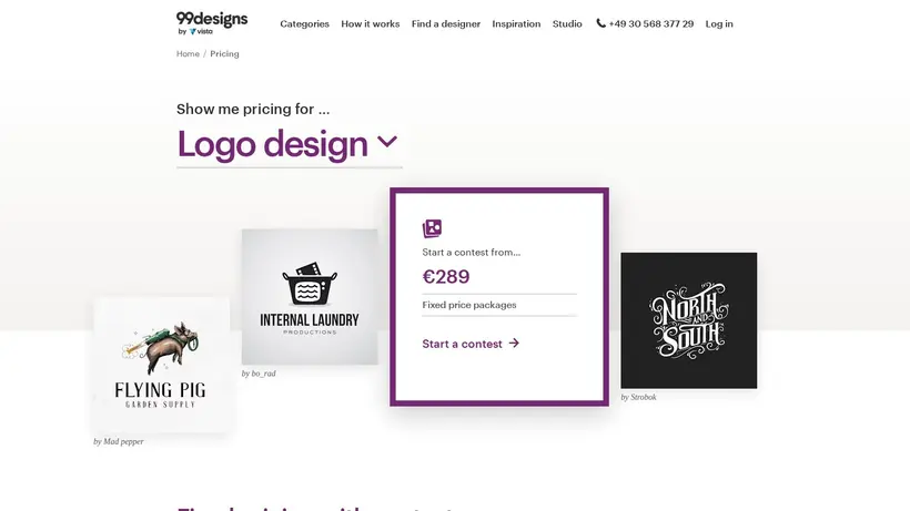 99Designs Netherlands homepage screenshot