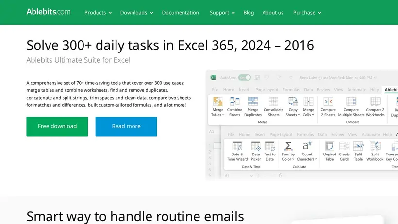 Ablebits homepage screenshot