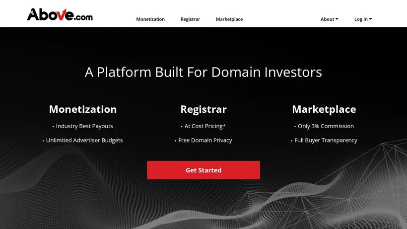 Above.com homepage screenshot