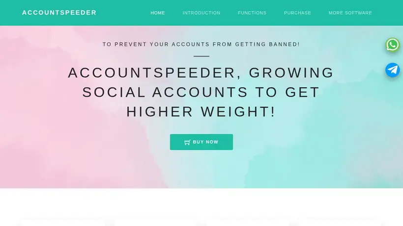 Account Speeder homepage screenshot
