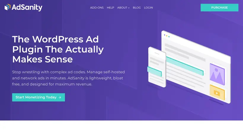 Adsanity homepage screenshot