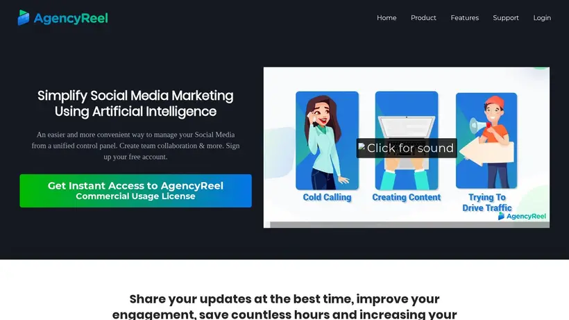 Agency Reel homepage screenshot