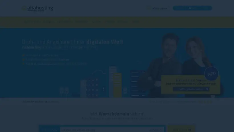 AlfaHosting homepage screenshot