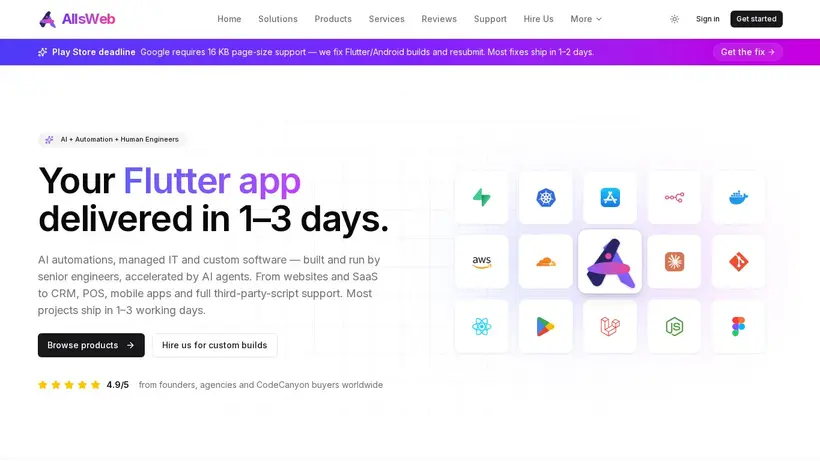 Alls Web homepage screenshot