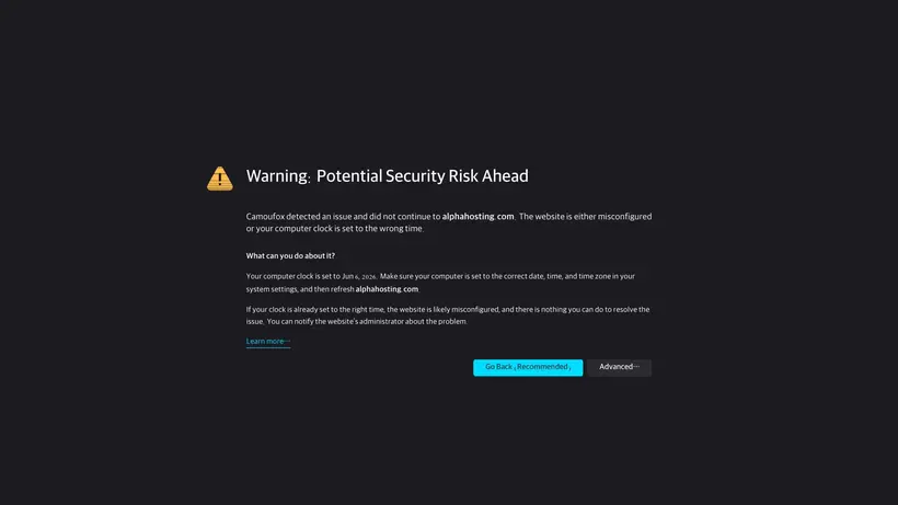 Alpha Hosting homepage screenshot