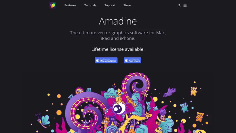 Amadine homepage screenshot