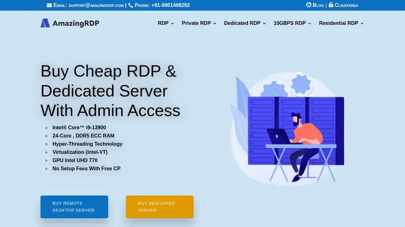 Amazing RDP homepage screenshot