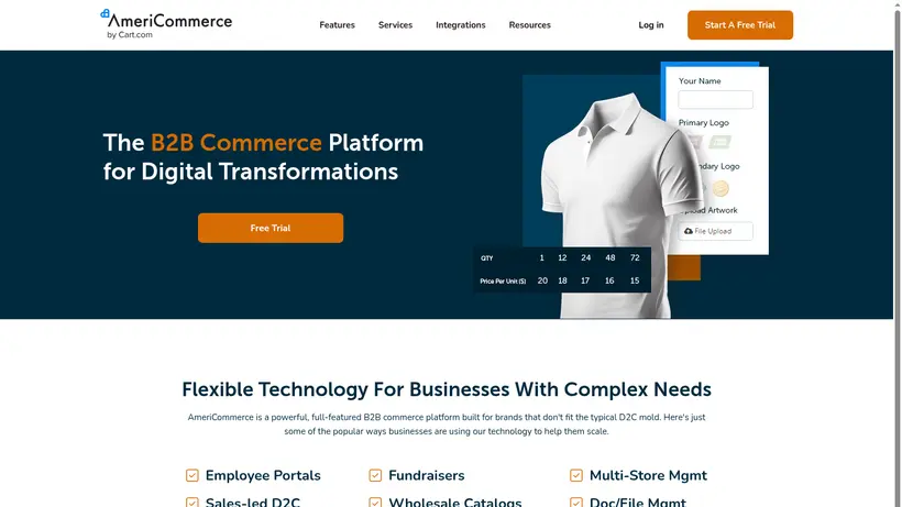 Ameri Commerce homepage screenshot