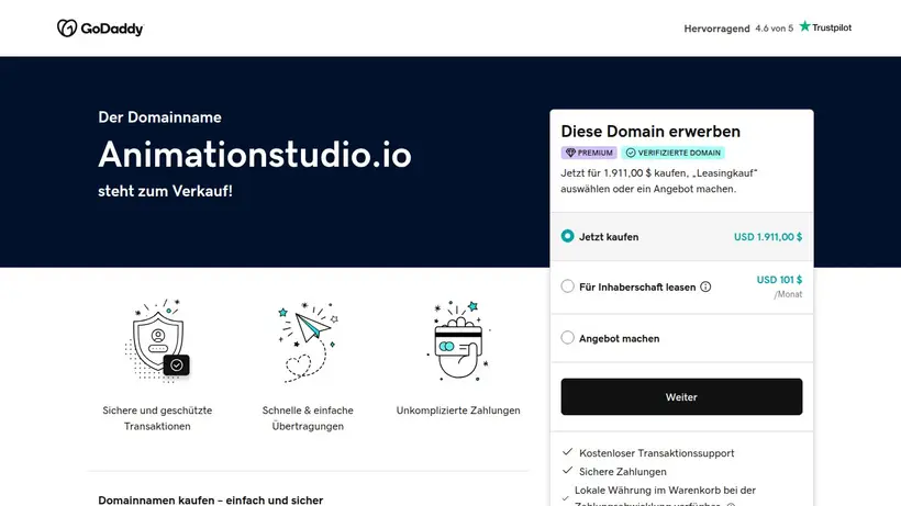 Animation Studio homepage screenshot