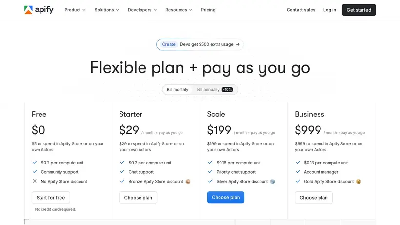 Apify homepage screenshot