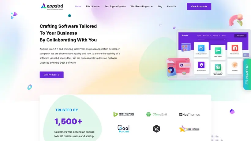 Appsbd homepage screenshot