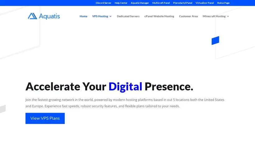 Aquatis.host homepage screenshot