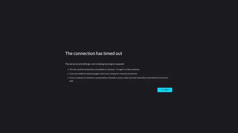 ArticleForge homepage screenshot