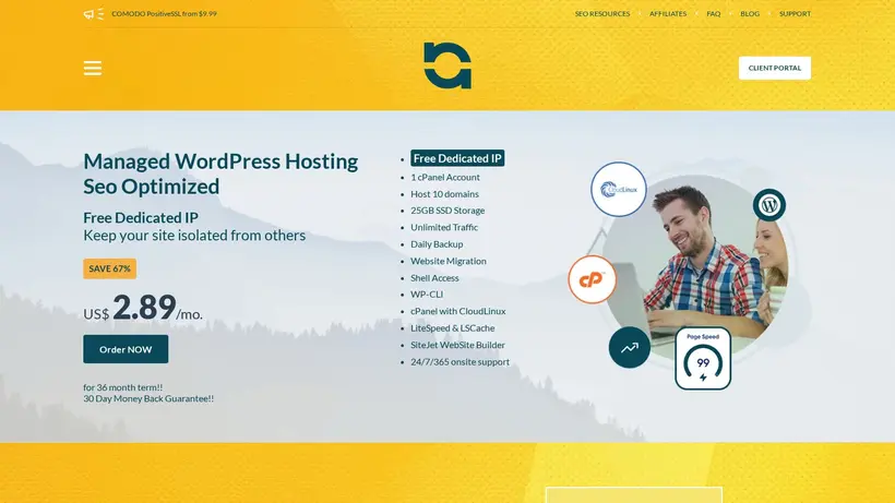 ASEOHosting homepage screenshot