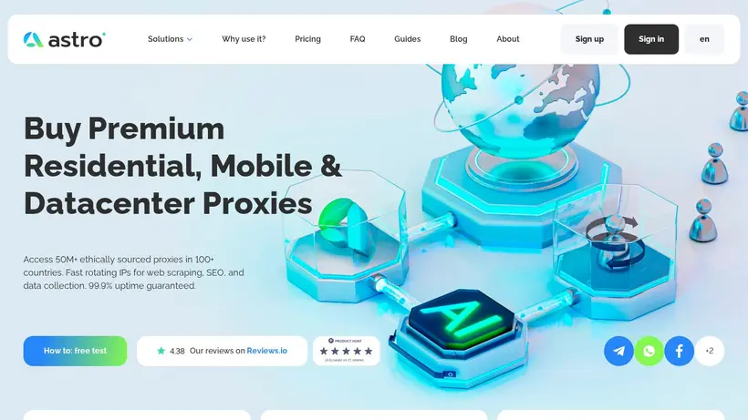 Astro Proxy homepage screenshot