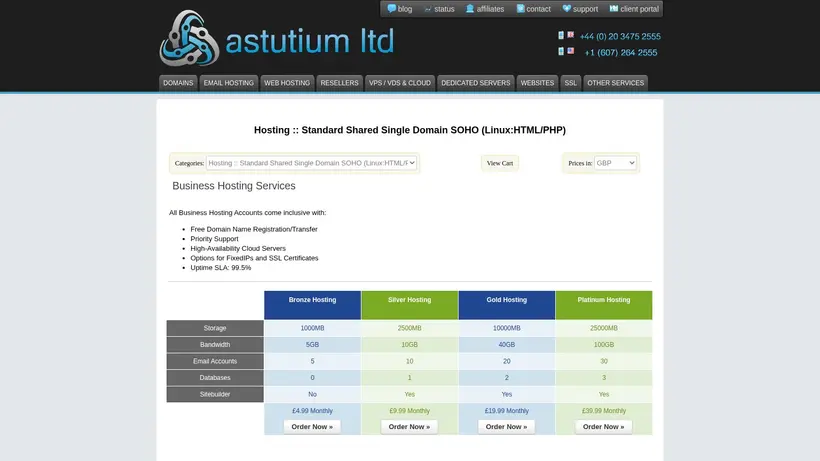 Astutium homepage screenshot