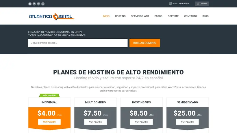 Atlantica Digital homepage screenshot