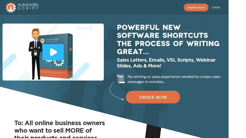 Automatic Script homepage screenshot