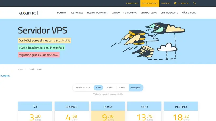 Axarnet homepage screenshot