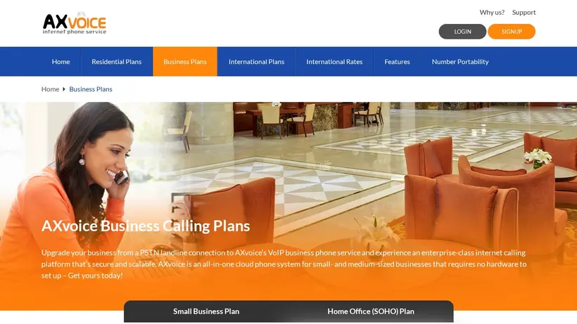 Axvoice homepage screenshot
