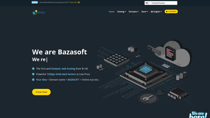Bazasoft homepage screenshot