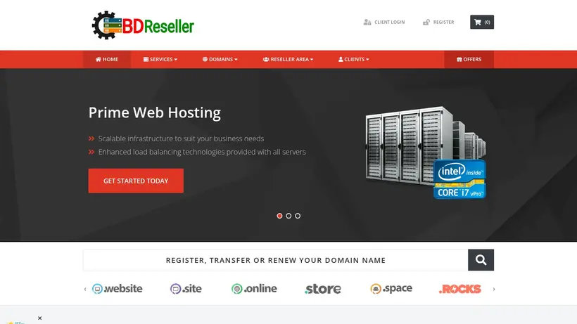 BD Reseller homepage screenshot