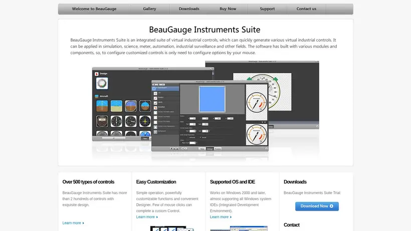 Beau Gauge homepage screenshot