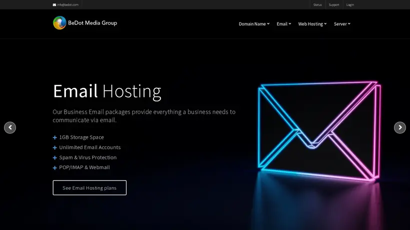 Bedot homepage screenshot