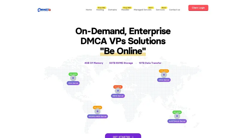 BetaHost 247 homepage screenshot