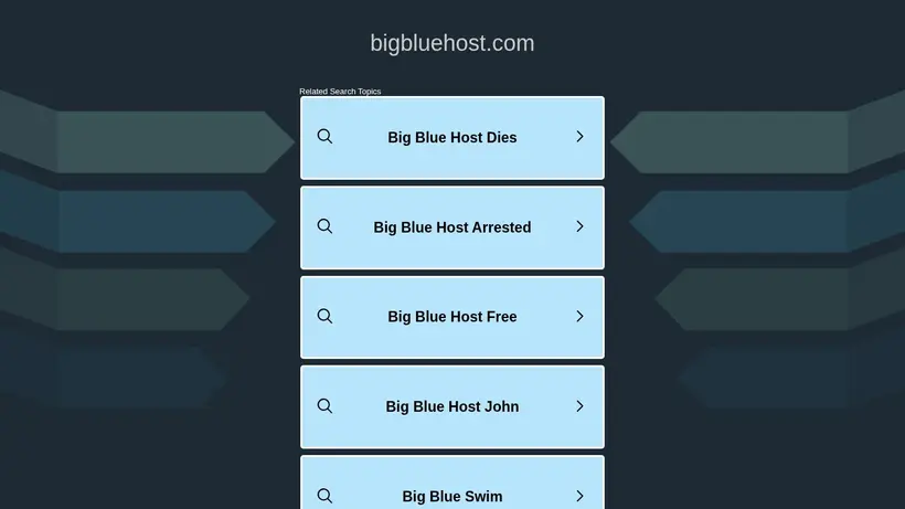 Big BlueHost homepage screenshot