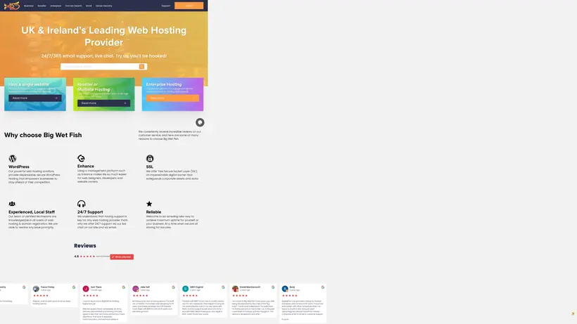 Big Wet Fish homepage screenshot