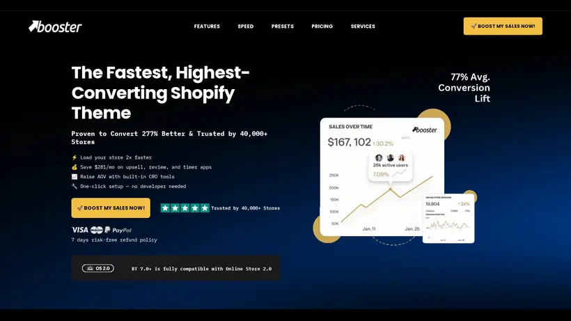 Booster Theme homepage screenshot