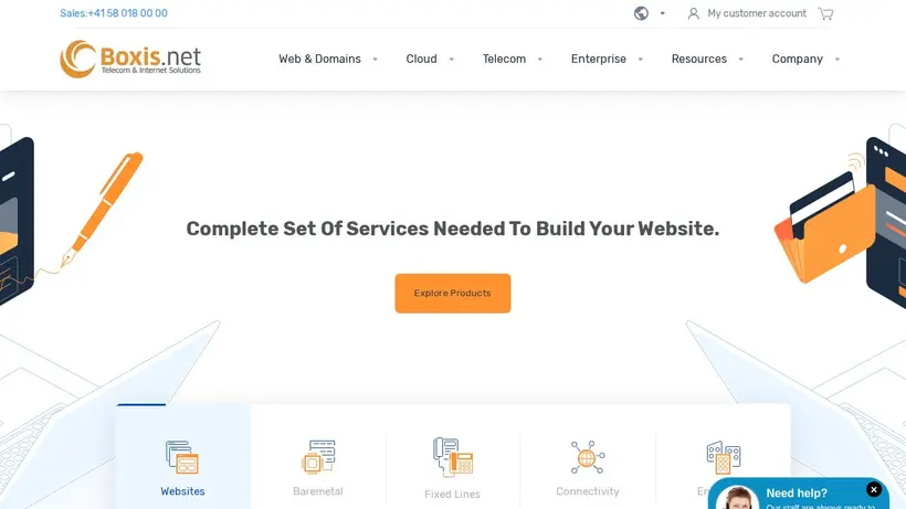 Boxis homepage screenshot