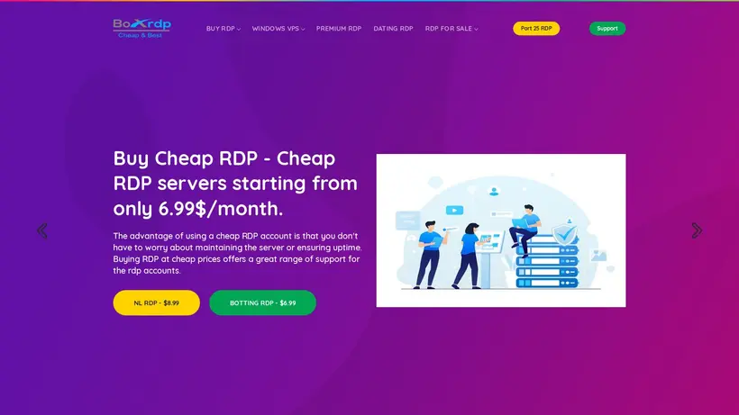 Box RDP homepage screenshot