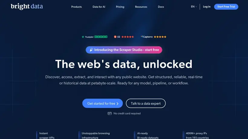 Bright Data homepage screenshot