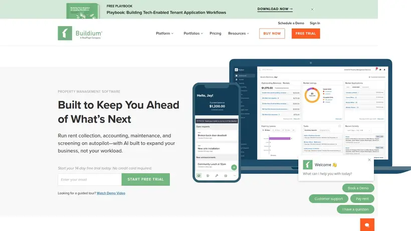 Buildium homepage screenshot
