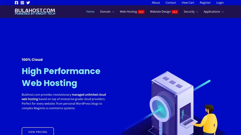 Bula Host homepage screenshot