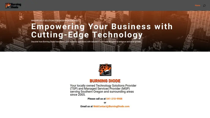 Burning Diode homepage screenshot
