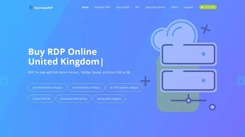 Buy Cheap RDP homepage screenshot