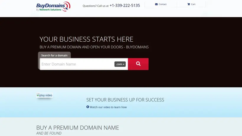 BuyDomains homepage screenshot