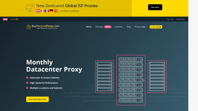 Buy Personal Proxy homepage screenshot