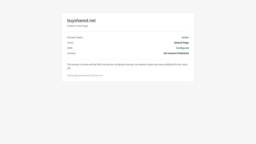Buy Shared homepage screenshot