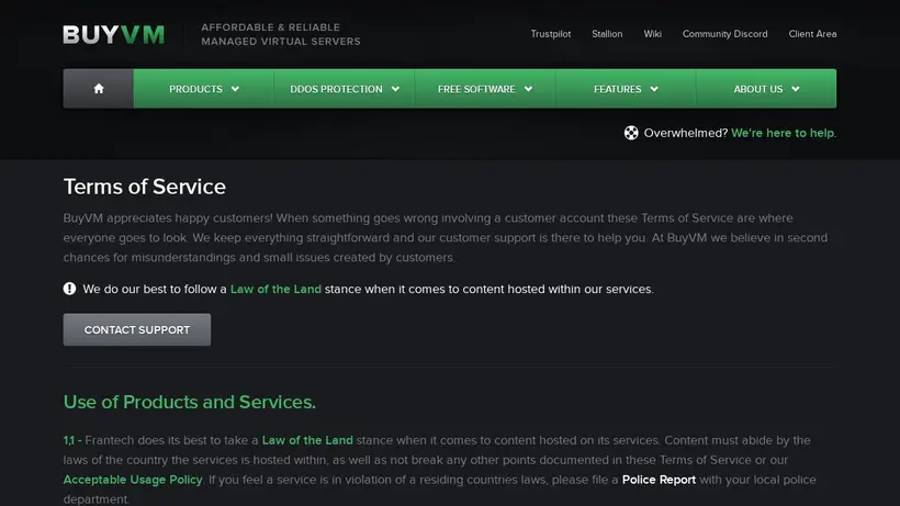 BuyVM homepage screenshot