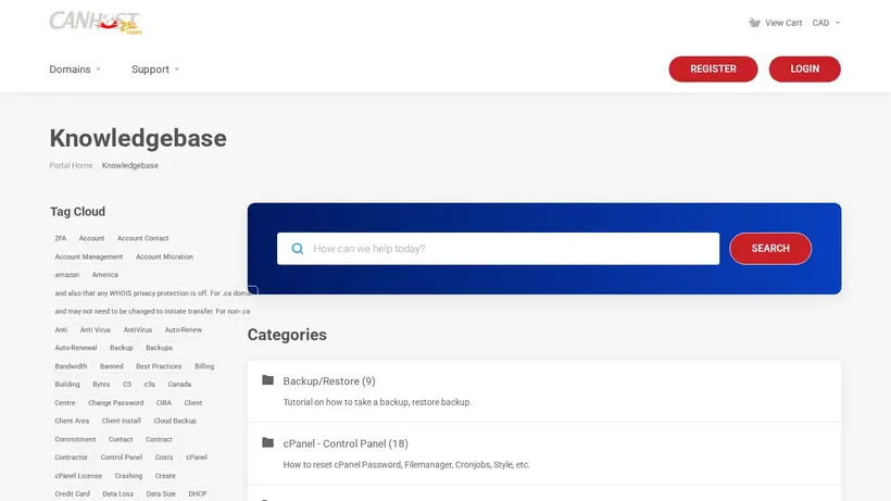 Can Host Canada homepage screenshot