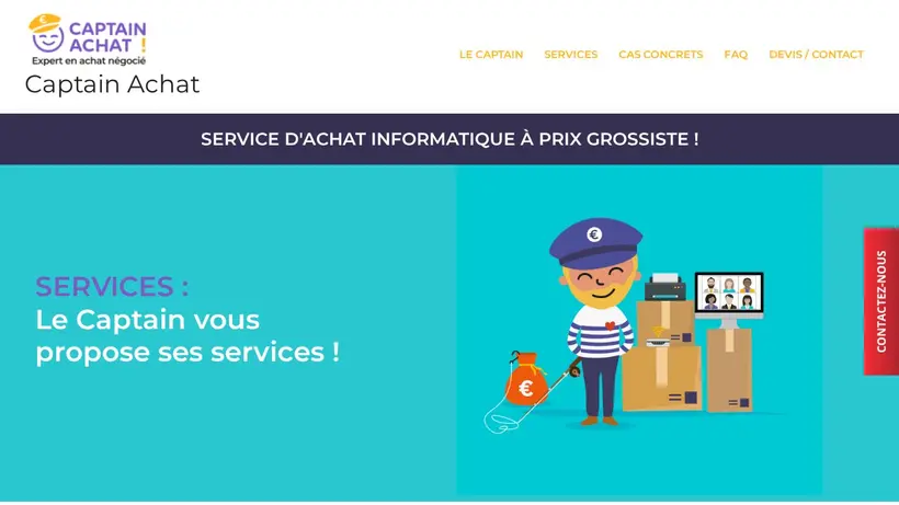 Captain Achat homepage screenshot