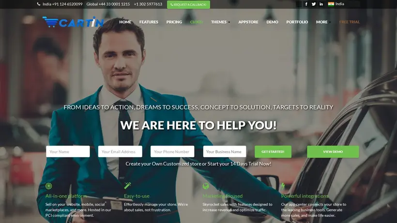 Cartin India homepage screenshot