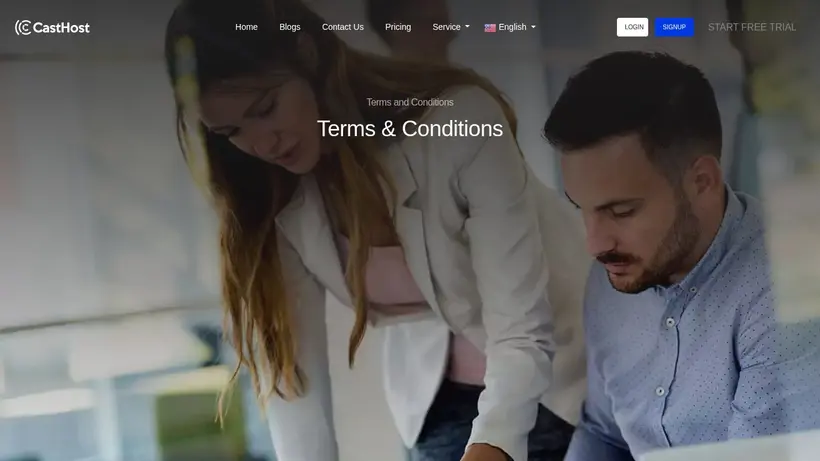 Cast Host homepage screenshot